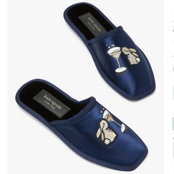 kate spade starry night dove bunny slippers shoes size 6 nwt - Picture 1 of 7